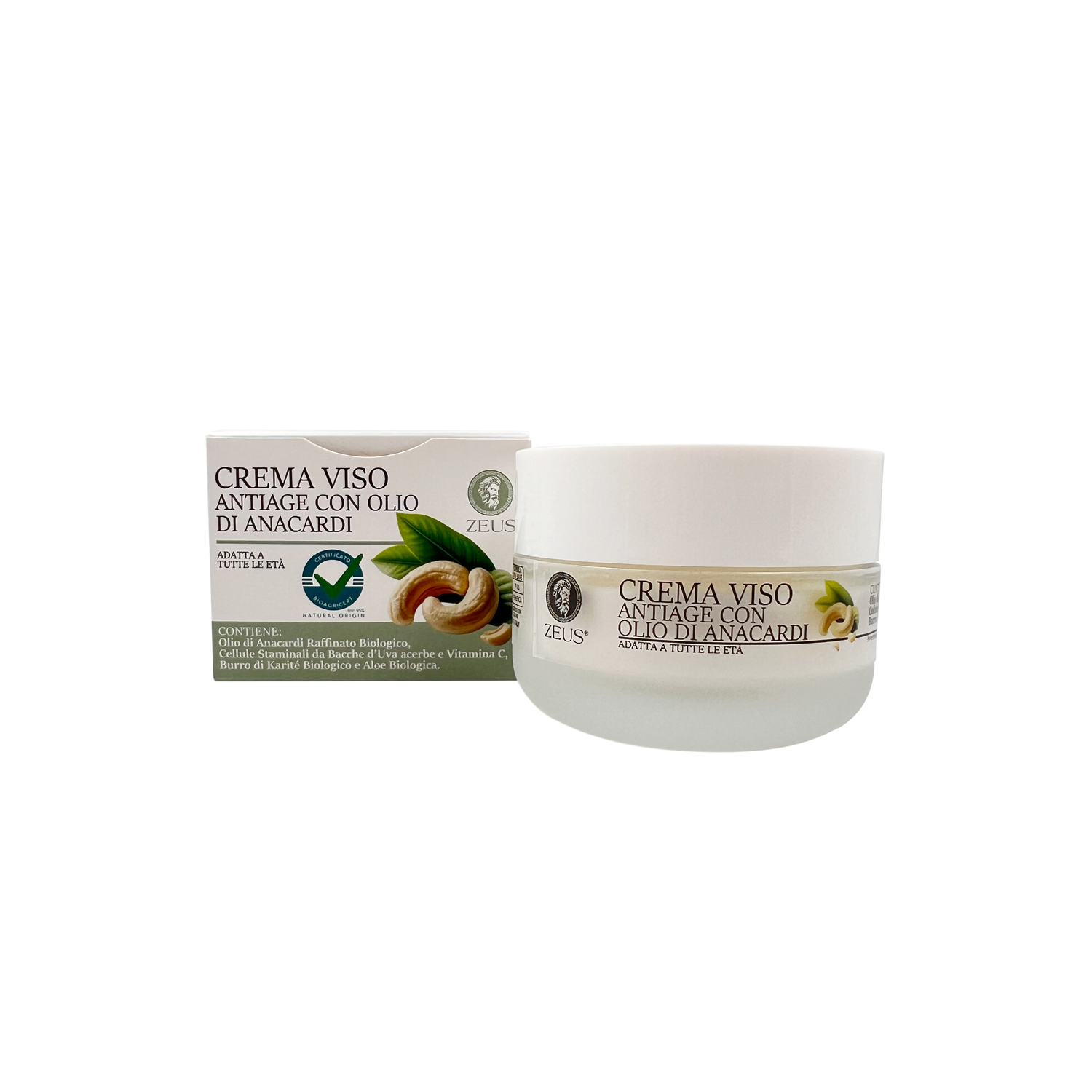 Crema Viso Anti-Age 50ml con Olio di Anacardi Bio: La prima e unica al Mondo