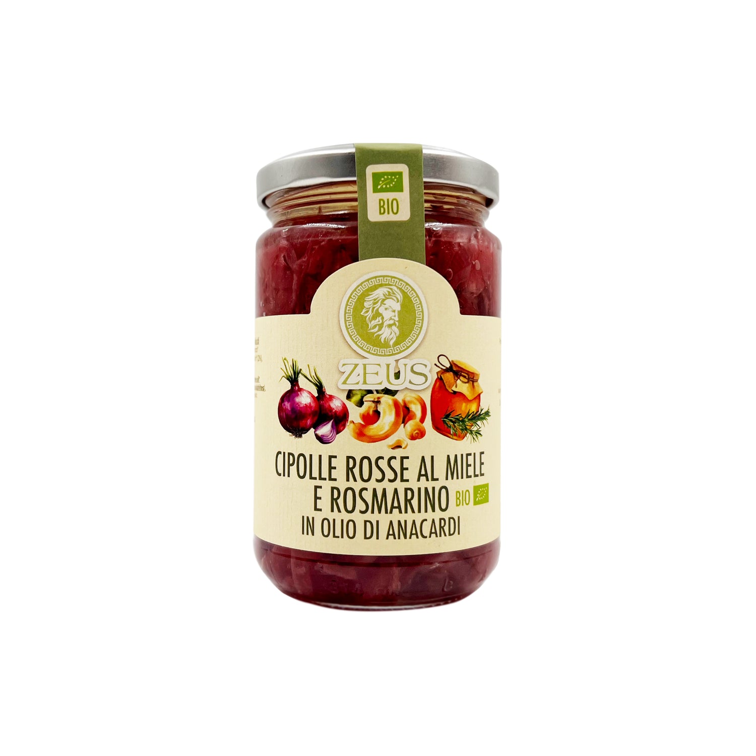 Filetti di Cipolle Rosse al miele, rosmarino, sottolio di Anacardi 270gr
